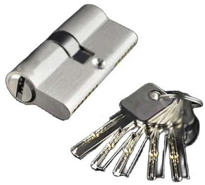 Bombin Cerradura Cilindro De Cerradura 50 Mm, 55, 60, 5 Llaves, Doble O Individual, Dormitorio Latón Con Núcleo(Double Open,60mm 30-30)