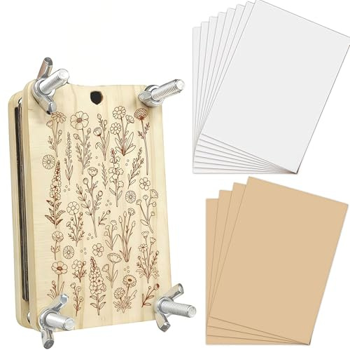Bafutayawa Flower Press Kit, Kit di Pressa per Fiori DIY per Adulti, Creativo per Creazioni & Conservazione Bouquet