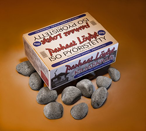 Pierres pour sauna - Taille 2 - 20 kg - Olivindiabas de qualité supérieure - Idéal pour poêle de sauna - Prêt à l'emploi et sans substances nocives - Infusion douce