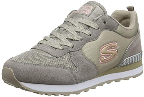 Skechers Women's RETROS-OG 85-GOLDN GURL Trainers, (Natural Suede/Mesh/Nylon/Coral Trim Nat), 37 EU