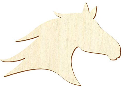 Holz Pferdekopf - Deko Basteln 3-50cm, Pack mit:10 Stück, Breite:8cm breit