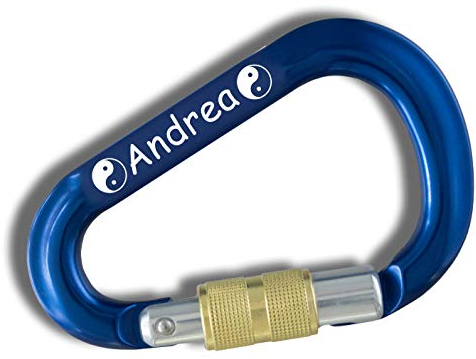 3Dglas Karabiner HMS mit Gravur | Stubai Pro | Blau