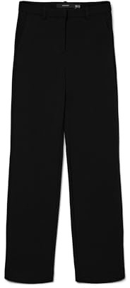 VERO MODA lediga tygbyxor eleganta dam stretch culotte raka affärsbyxor, färger: svart-2, storlek: S/30 L, Z-längd: L30, svart, S