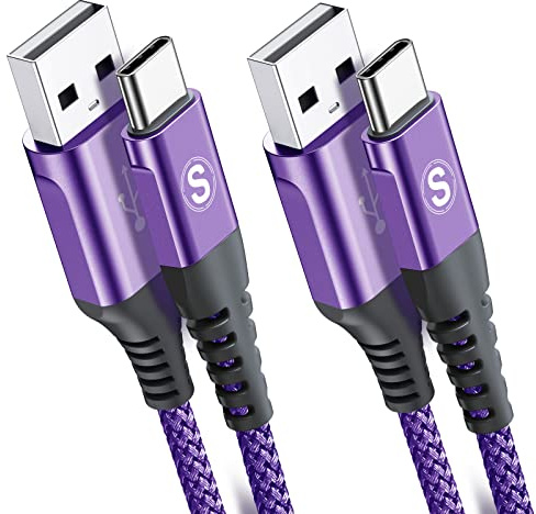 2-Pack 1M USB C Cable 3.1A Fast Car Charger Cable Compatible for iPhone 17 air 16 15 Plus Pro Max, Samsung Flip/Fold 7 6 5 4 3 S26 S25 S24 S10 S20 S21 S22 S23 A16/15/14/13/12 A35/A34 A56/55/54, Pixel