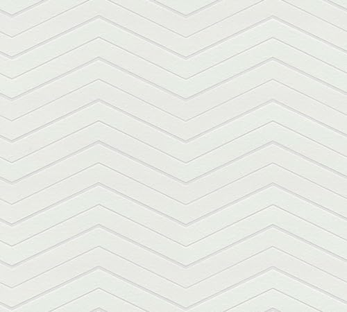 A.S. Creation | Meistervlies 7 | 384741 | Vliestapete | Streifentapete | 10.05 x 0.53 m | Weiß | Überstreichbar