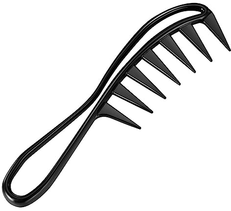 1 Stück Lockenkamm,Styling Kamm,Afrokamm,Kamm für Locken,Kammgrob,Lockenkamm Naturlocken,Breite Zahnkämme,für Verschiedenen Arten Von Haaren (Schwarz)