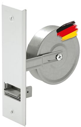 BAUHELD® Enrouleur de sangle de volet roulant encastré, fabriqué en Allemagne, Maxi enrouleur de sangle d'admission en acier, pour sangle de volet roulant de 23 mm, sans sangle, avec cache blanc