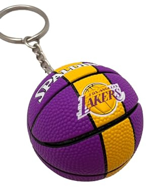 Generico Palla Portachiavi Compatibile con NBA Lakers Basket Gadget Accessori Idea Regalo Uomo Donna Bambino Ciondolo Creativo 3D