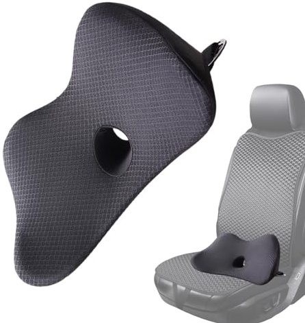 Cuscino a cuneo per auto, con schiuma traspirante, leggero, supporto lombare per sedile auto, comodo cuscino in schiuma, per viaggi su strada, guida, 1/2 pezzi