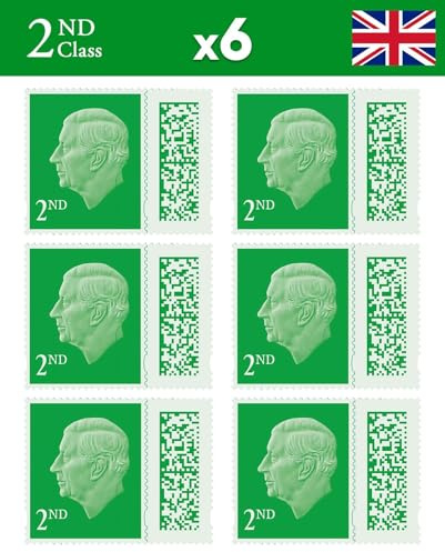 Albian Trading 2nd Class Stamps (6 Pack) - 2nd Class Stamps - Barcoded Self Adhesive UK Letter Postage - (6 Total)