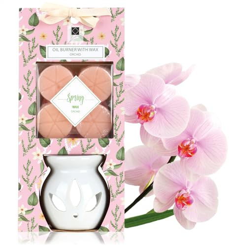 COM-FOUR® värmeljus doftlampa med vax, varmare för eteriska oljor | doftolja och doftvax - aromspridare av keramik - aromlampa