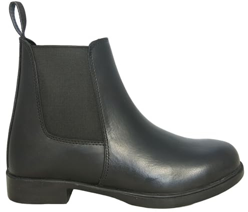 Bow & Arrow Equestrian Riding Boots for Men & Women – Durable Leather Ankle Boots with Rubber Grip Sole, Stretch Side Panels & Pull Tag for Yard Work & Horse Riding