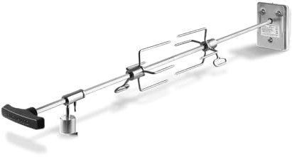 BURNHARD Drehspieß mit Motor, Elektrischer Grillspieß inkl. Fleischgabeln, Rotisserie für Gasgrill EARL 3- und 4-Brenner, Spießlänge: 76 und 92 cm