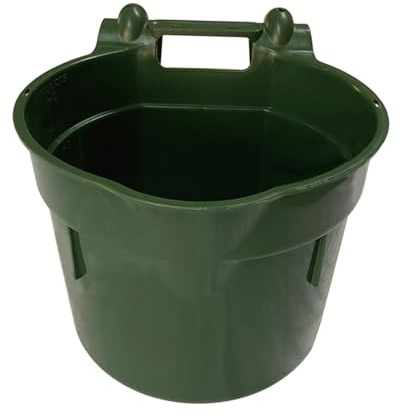 Perfeclan Cubo de Alimento para Caballos con Ganchos para Colgar. Contenedor de Almacenamiento de Alimento de PP Reforzado. Fácil de Instalar. Resistent, 8l