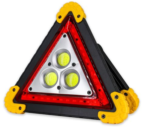 Doqeou Señal de advertencia de triángulo de seguridad, luces triangulares LED para coches, luces triangulares multifuncionales, reflectores de seguridad brillantes, para señalización vial