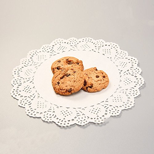 Dalbags - 100 Pz Centrini Merletti in Carta Effetto Pizzo Colore Bianco per Alimenti sotto Torta - sotto Tazza Cm/Diametro 25