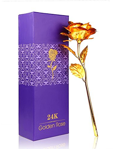Youngine Creative 24K oro fiore Rosa Fiore pieno regalo romantico per voi con box, fatto a mano e l'amore Last Forever (Oro)