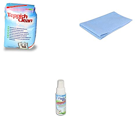 2 kg – Alfombra Clean polvo limpiador + Paño de microfibra y Fleck vía