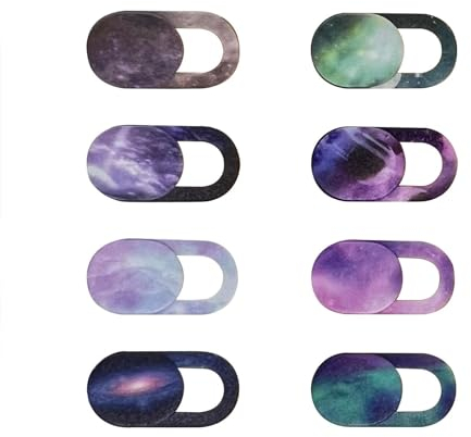 Cuxnoo Ultra Thin Camera Cover Slide Webcam Bloqueador de 8 Paquetes Compatible con iPhone, iPad, MacBook Pro y más Laptop, Tablet o Smartphone, Espacio Colorido