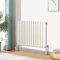 Blümme Oval Radiator Horizontal Designer Double Panel Radiators Bathroom Central Heating 600x767mm White