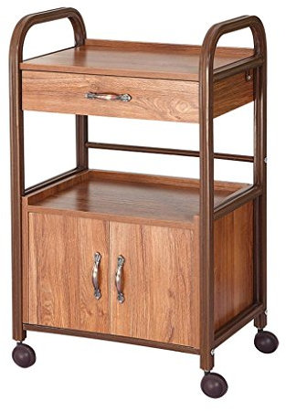 MERTNK Storage Cart Beauty Trolley,Chinese Style with Drawer Tool Cabinet Cupping Acupuncture Chinese Medicine Tool Cart,Beauty Salon Small Cart,Wood Grain Storage Car/Without Lock