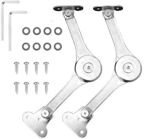 Klappenbeschlag,DeckelstüTze Scharnier Klappenhalterung Softclose DeckelstüTzscharniere Klappenhalter Truhe DeckelstüTze Faltscharniere FüR KüChen- Und KleiderschranktüRen 75°/90°/110°, 2 StüCk