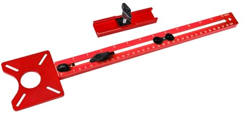 Support de rainure de fraisage 4 en 1 pour défonceuse, guide d'armoire, gabarit en aluminium, plaque d'insertion de table de toupie avec poinçon central automatique pour bancs de travail du bois