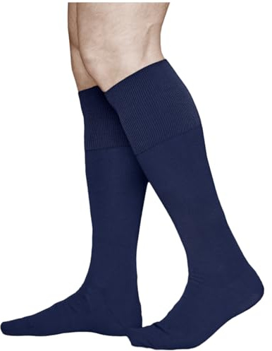 vitsocks Calcetines Largos Finos 100% ALGODÓN Suave Hombre (2 PARES) Elegantes de Traje, azul marino, 39-41