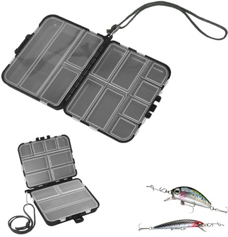 2 Stück Köderbox Angeln, Vielseitiger Angelkoffer für Angelzubehör, Robuste Angelbox zur Aufbewahrung von Angelköder & Angelblei – Wasserdicht & Kompakt für Outdoor-Angeltouren, 12x9.5x3.5cm