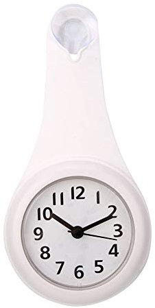 XIASABA Salle De Bains Cuisine Horloge Wate rproof Hanging Horloge À La Mode Preuve De l'eau Suspendue Salle De Bains Cuisine Horloge Décoration De La Maison (White)
