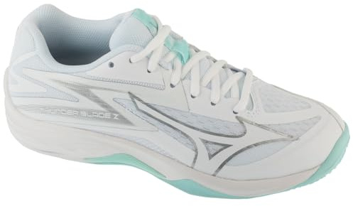 Mizuno Damen Volleyball Shoes, White/Blue Tint, 39 EU