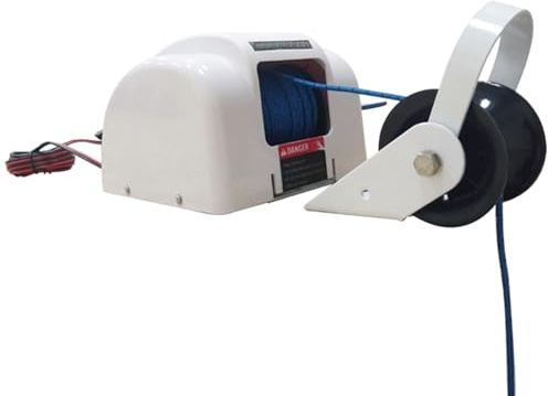 Electric Boat Anchor Winch 12V Stainless Steel with Remote Control, 31m Anchor Rope and LED Light for Fishing and Yachts