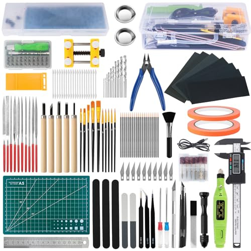 QLOUNI 192 Pièces Kits de Modélisme et Model Boîte Hydratante,Kit Maquette Modelisme de Construction de Loisirs,Outils de Modélisme Pour la Construction du Modelismo de Base Réparation et la Fixation