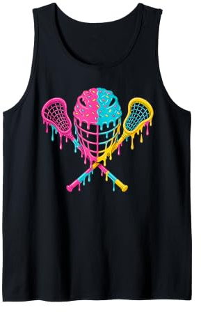 Colorful Ice Cream Drip Helmet Lacrosse Tank Top