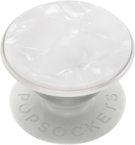 PopSockets PopGrip - Hopfällbar Stativ och Grepp för Smartphone och Surfplatta med en Swappable PopTop - Acetate Pearl White