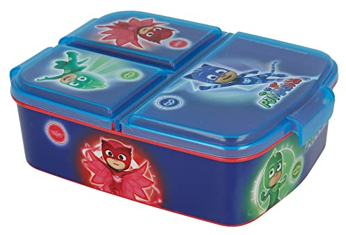 Stor Pj Masks Boîte à sandwich avec 3 compartiments pour enfants Boîte à goûter décorée
