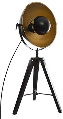 Atmosphera - Lampe trépied Lahti - noir et doré - métal H71 cm