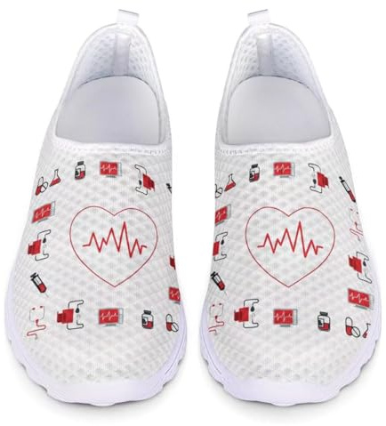 chaqlin Löparsneakers för kvinnor män ledig sport promenader gym träningsskor slip-on väg jogging loafers andas, Sjuksköterska mönster 14, 40 EU
