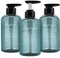 3 Pack Shampoo Bottle Pump Dispenser, 300ml Empty Plastic Soap Dispenser Bottle with Pump for Bathroom, Kitchen or Hotel, Refillable Dispenser for Lotion, Shower Gel and Conditioner