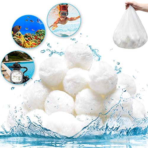 Naisidas 1 pund poolfilterbollar för sandfilter, poolfilter mediakulor för pool ovan mark återanvändbara miljövänliga sandfilterbollar istället för sand (motsvarar 22,7 kg poolfilter sand)