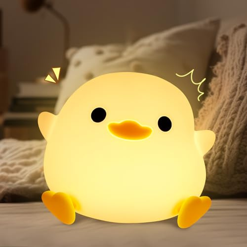 Dodo Duck, LED Anatra Luce Notturna Silicone Carino, Lampada Ricaricabile Touch con Timer 20 Minuti, Regali per Ragazzi, Ragazze