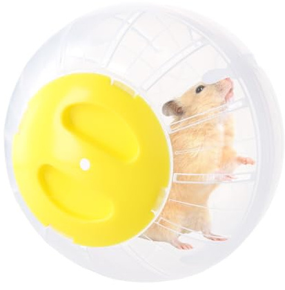 Pelota de Hámster, 14,5cm, Bola Hamster Comun, Transparente Juguete Bola de Hámster, Runball Hamster Plástico, Rueda para Ratas, Roedores, Jerbos, Mascota Pequeña (Amarillo Transparente)