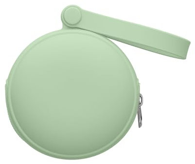 kwmobile Estuche Universal para Cascos - Funda de Silicona para Auriculares con Cremallera y Colgante 13 cm - Bolsillo 8 x 8 CM - Verde grisáceo