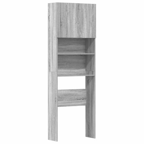 vidaXL Tvättmaskinsskåp grå sonoma 64x24x190 cm konstruerat trä