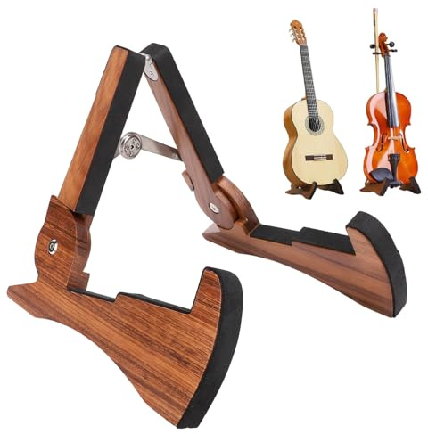 Gitarrstativ, en ramstil hopfällbar stränginstrumenthållare Vikt gitarrstativ i trä Bärbart stränginstrumentstativ för gitarr, bas, ukulele, banjo, viola, fiol, mandolin