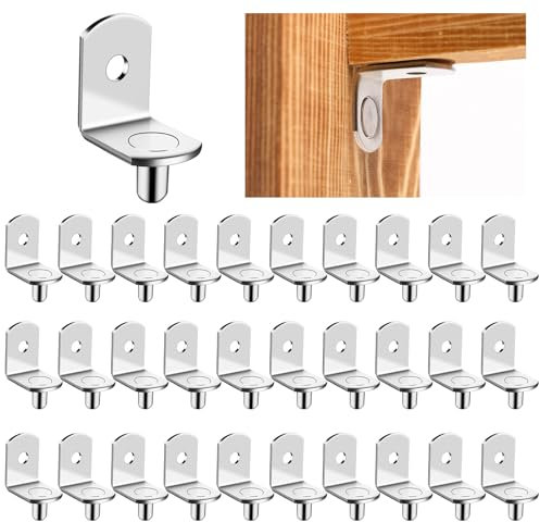 30 Stück L-Form Regalbodenträger, Metall Unsichtbar Regalhalterung,Langlebig Bodenträger Halter für Bücherregale, Kleiderständer, Schränke
