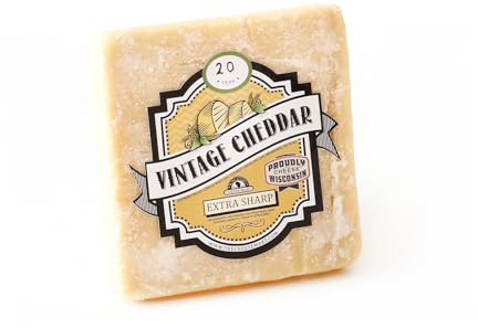 Super-Aged White Cheddar Cheese - 20 Years | (4) 4 oz Pieces | Extremely Sharp & Tangy Wisconsin White Cheddar Cheese Aged for 20+ Years - LIMITED RELEASE