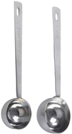 2 cucharas medidoras de acero inoxidable 304 con mango largo, utensilios de medición para moler café y hornear cucharadas de cocina