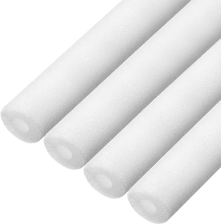 QUARKZMAN 4 Piezas De Tubo De Espuma Para Aislamiento De Tuberías 15 Mm (9/16 Pulgada) DI 25 Mm DE 3 Pies Protección Contra Congelación Para Tuberías De Cobre Blanco