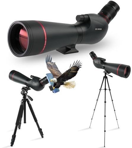 BOSTRON 20-60X82 Spotting Scopes with 63in Tripod Phone Adapter